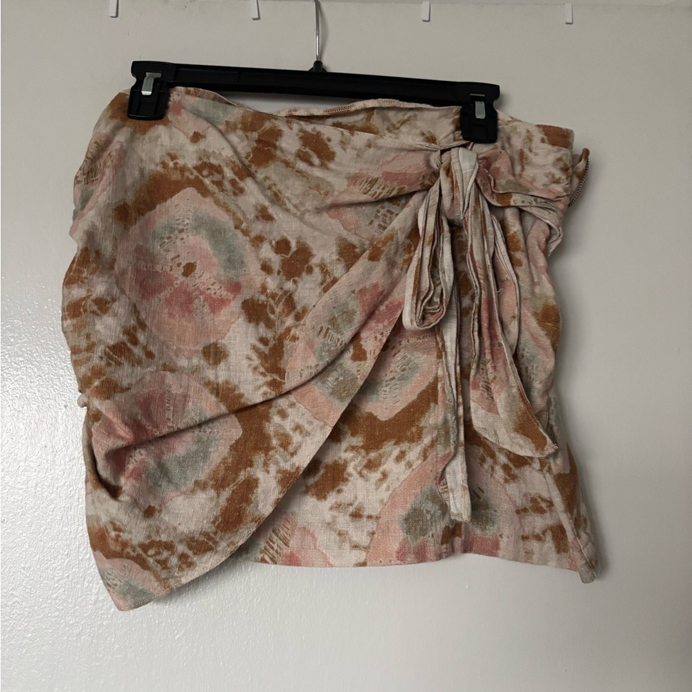 Free People Asymmetrical Skirt in Pink and Brown NEVER WORN